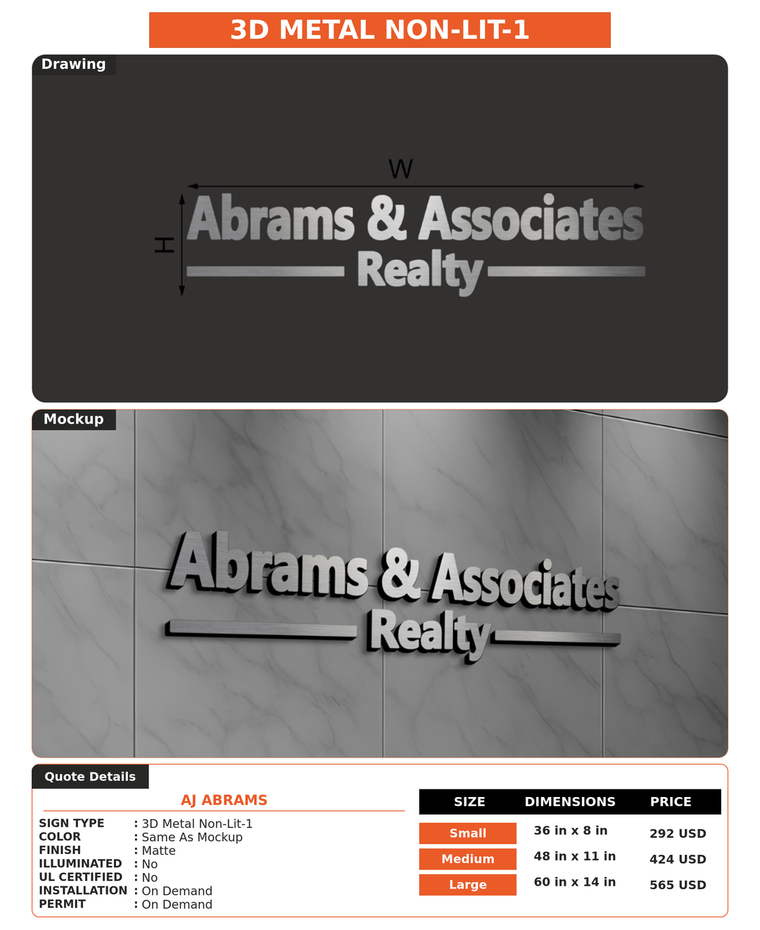 CUSTOM MOCKUP SIGN FOR AJ Abrams