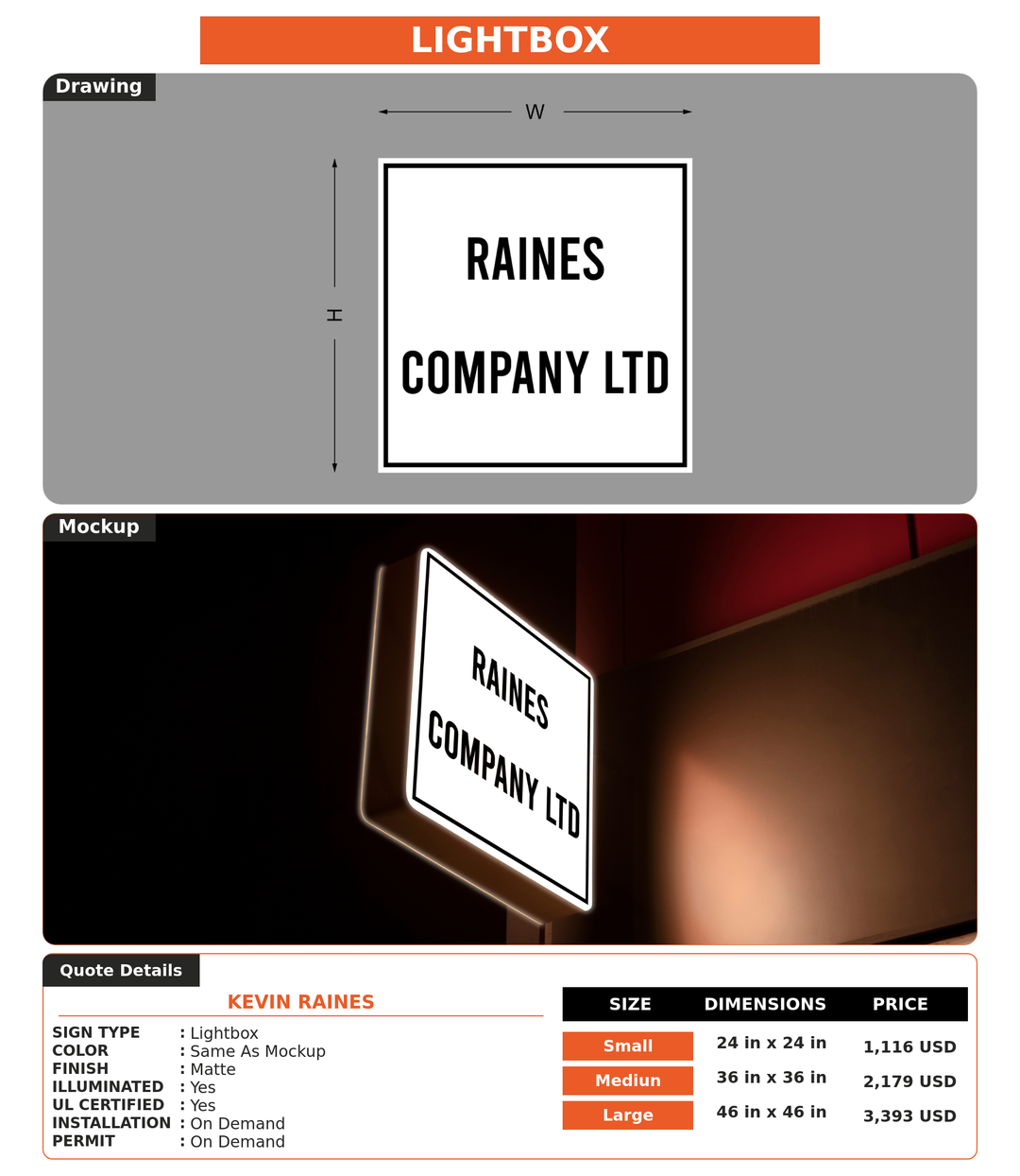CUSTOM MOCKUP SIGN FOR Kevin Raines