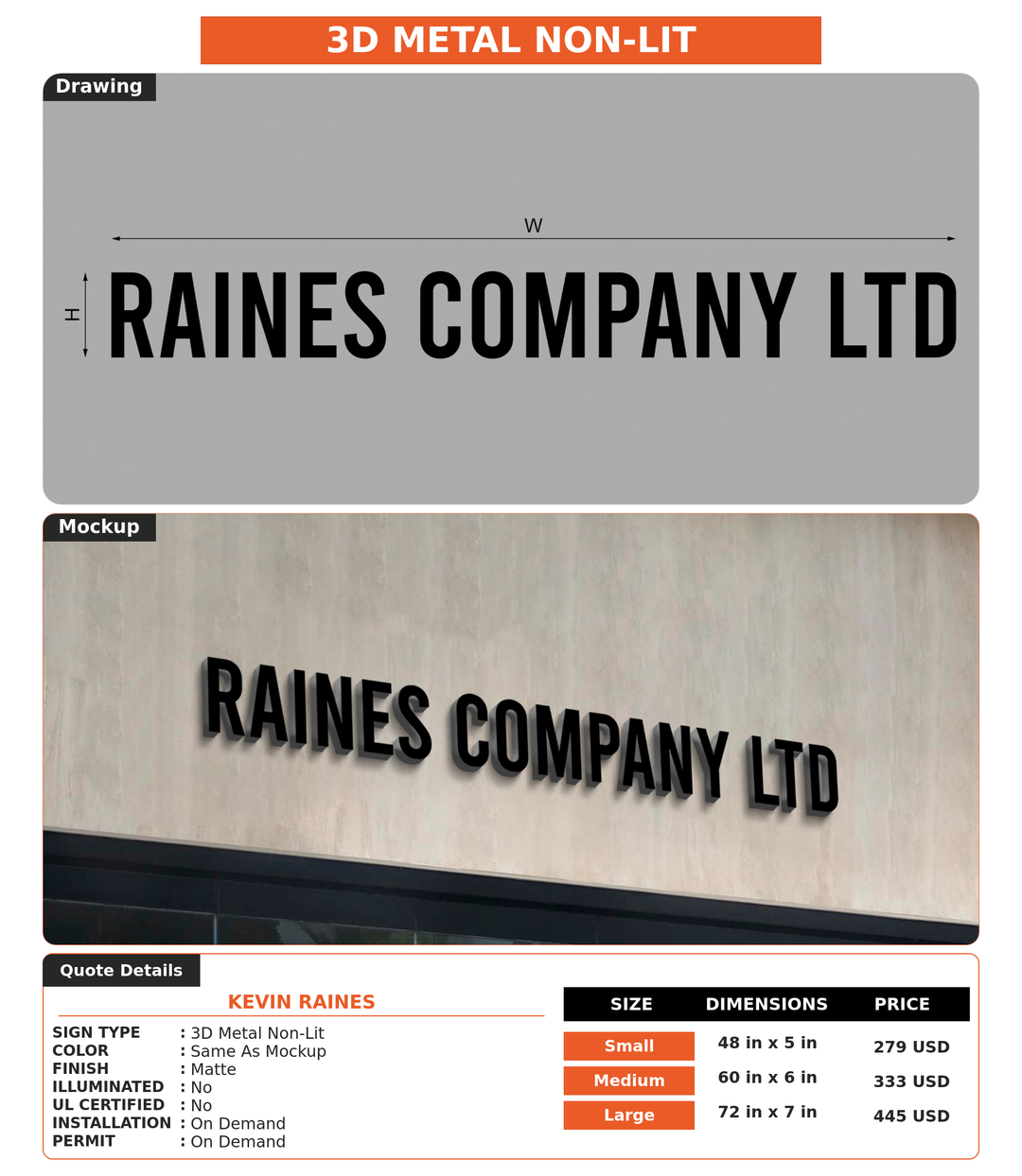 CUSTOM MOCKUP SIGN FOR Kevin Raines