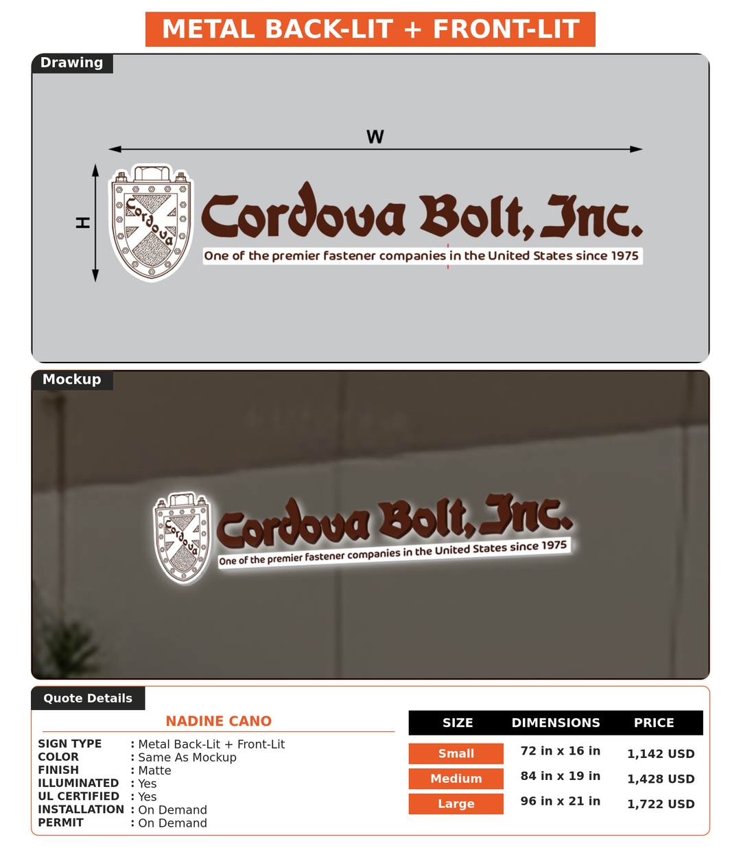 CUSTOM MOCKUP SIGN FOR Nadine Cano