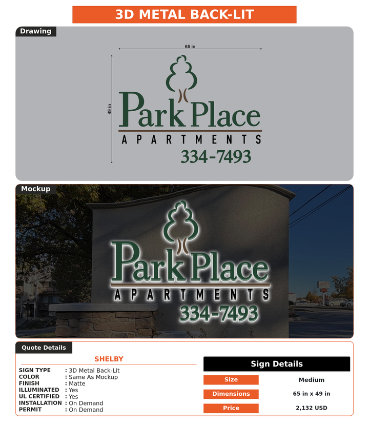 CUSTOM MOCKUP SIGN FOR Shelby