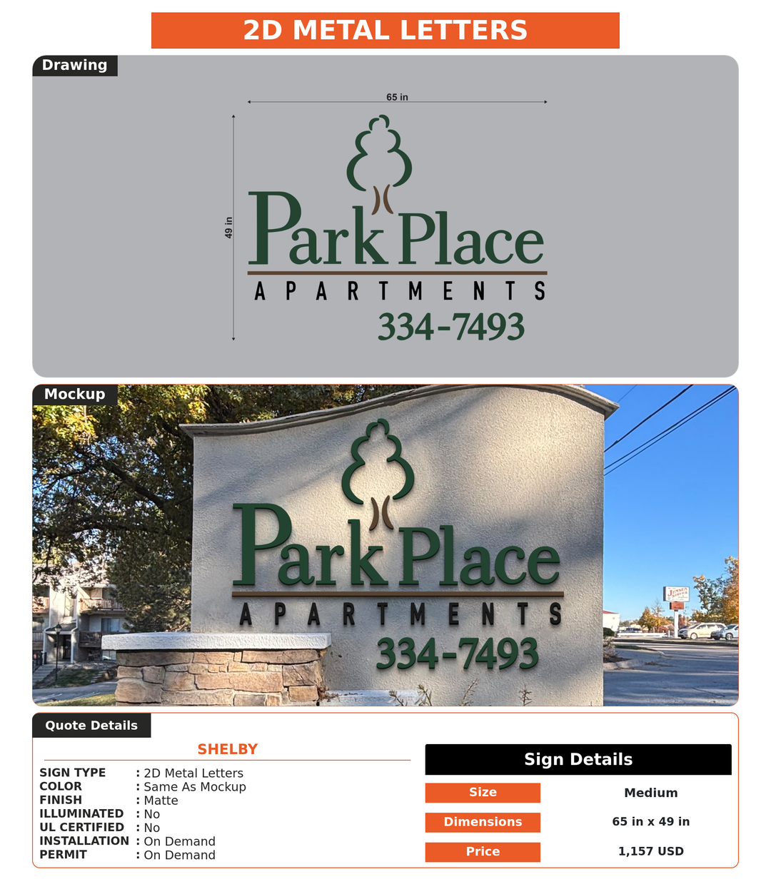 CUSTOM MOCKUP SIGN FOR Shelby