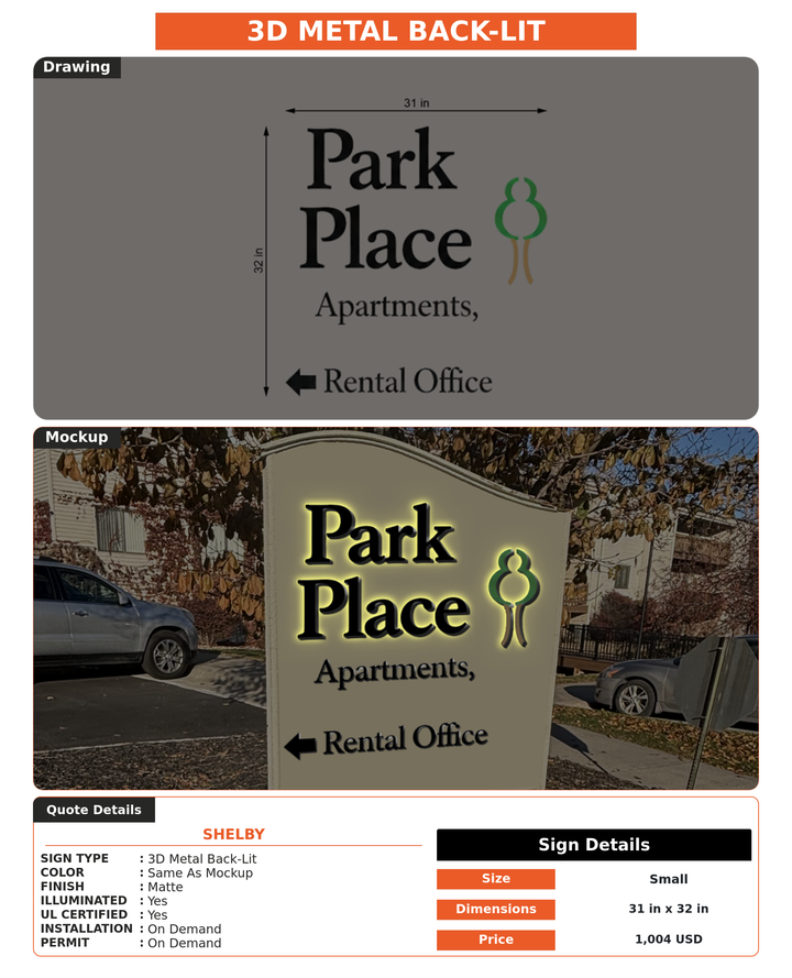 CUSTOM MOCKUP SIGN FOR Shelby