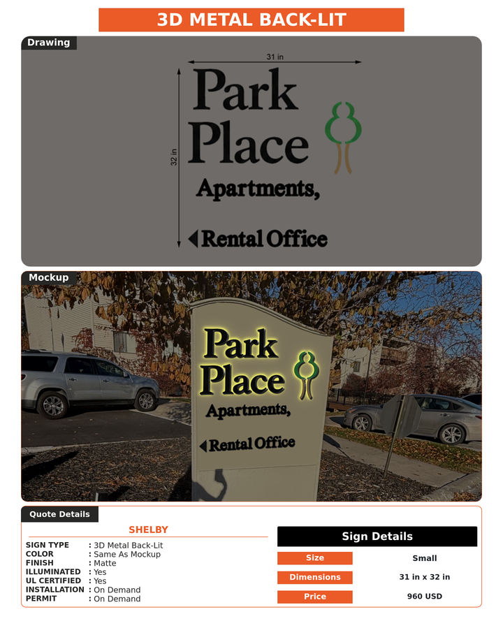 CUSTOM MOCKUP SIGN FOR Shelby
