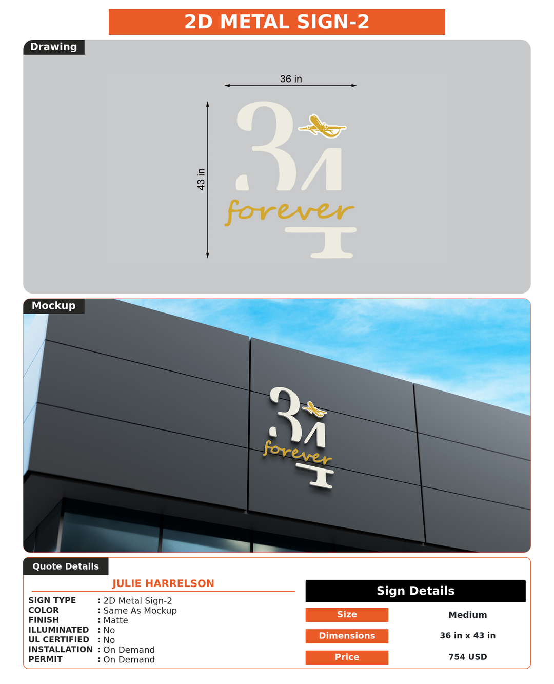 CUSTOM MOCKUP SIGN FOR Julie Harrelson