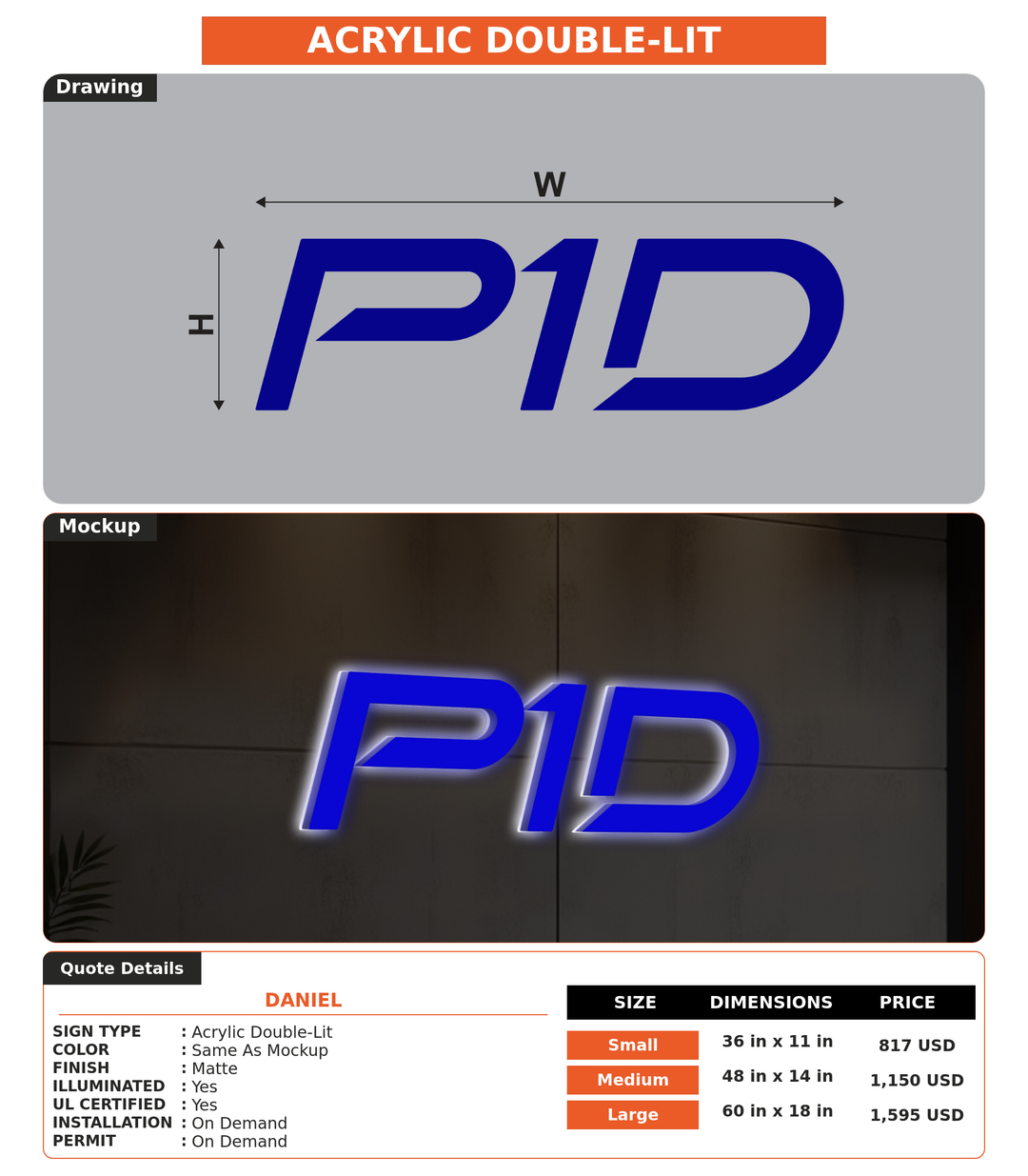 CUSTOM MOCKUP SIGN FOR Daniel