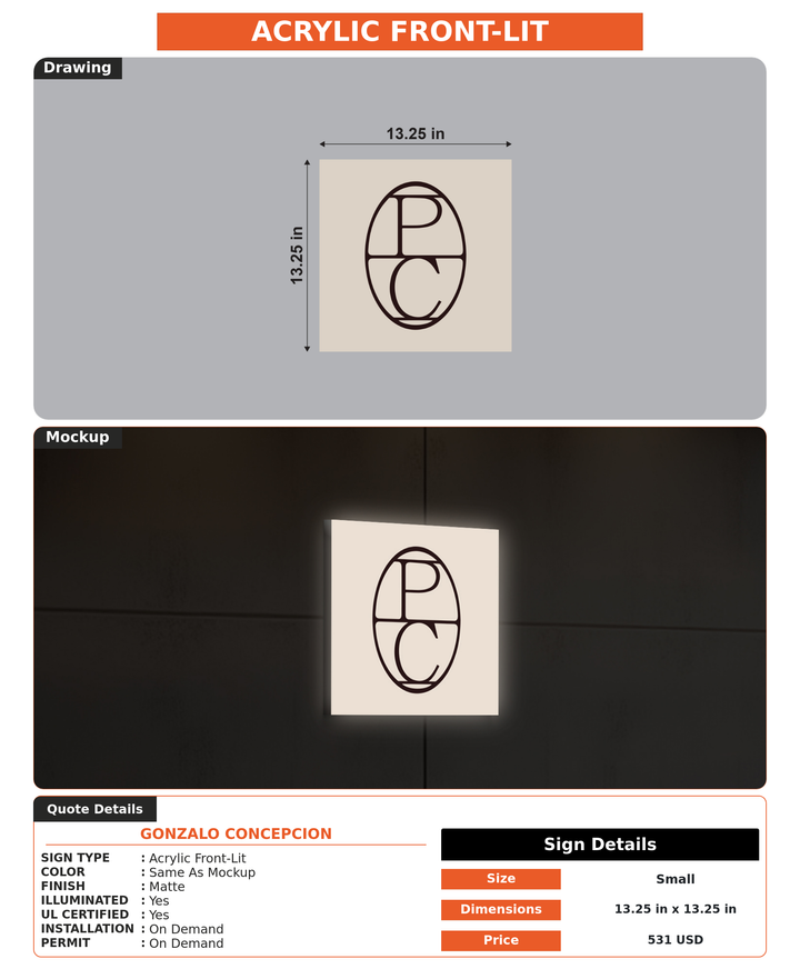 CUSTOM MOCKUP SIGN FOR Gonzalo Concepcion