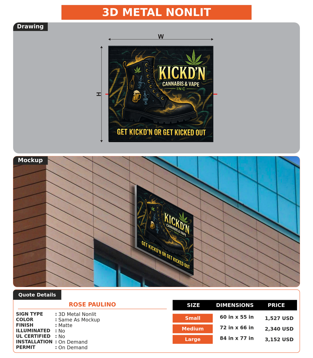 CUSTOM MOCKUP SIGN FOR Rose Paulino