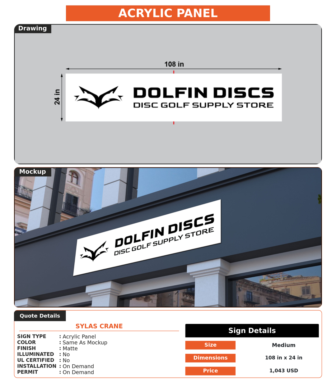 CUSTOM MOCKUP SIGN FOR Sylas Crane