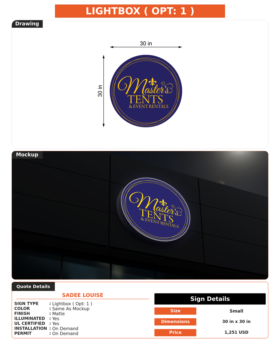CUSTOM MOCKUP SIGN FOR Sadee Louise
