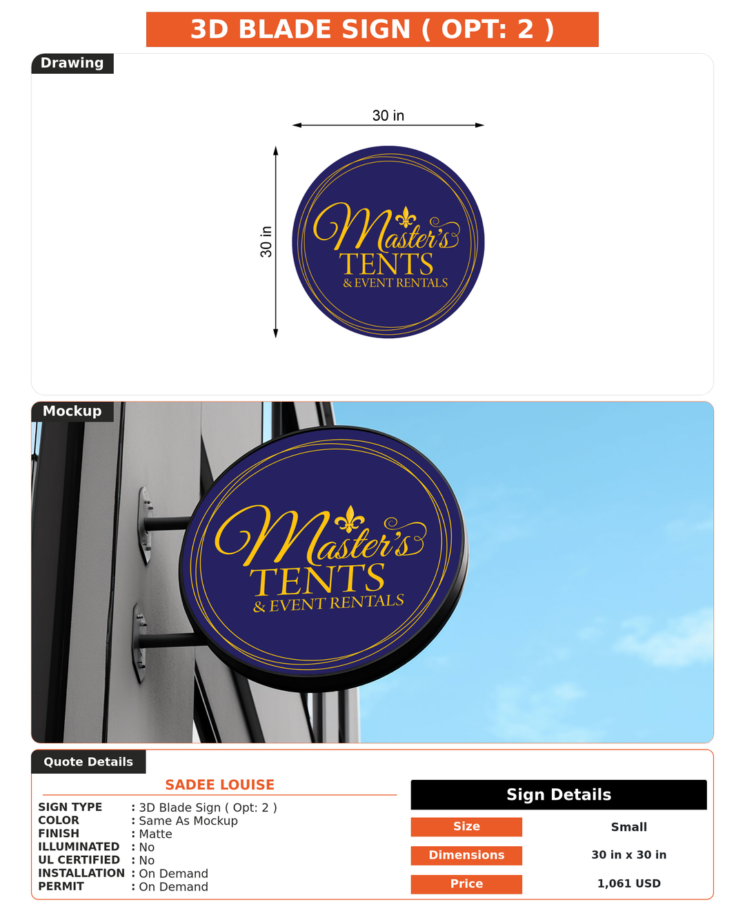 CUSTOM MOCKUP SIGN FOR Sadee Louise