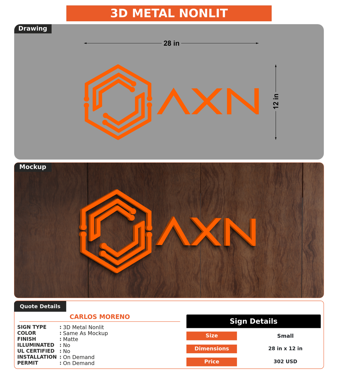 CUSTOM MOCKUP SIGN FOR Carlos Moreno
