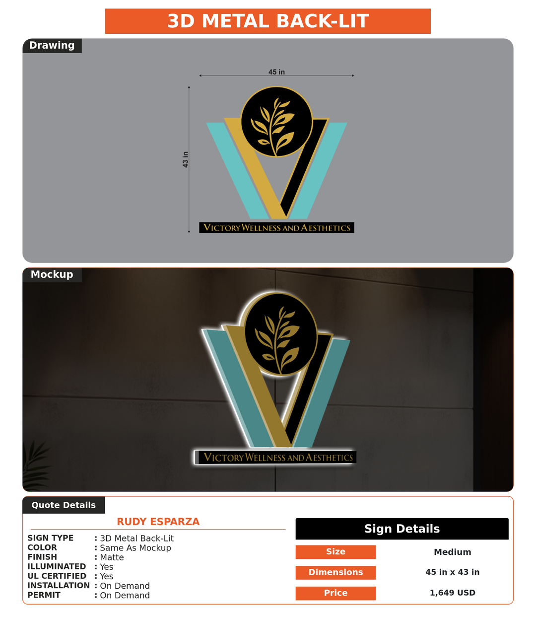 CUSTOM MOCKUP SIGN FOR Rudy Esparza