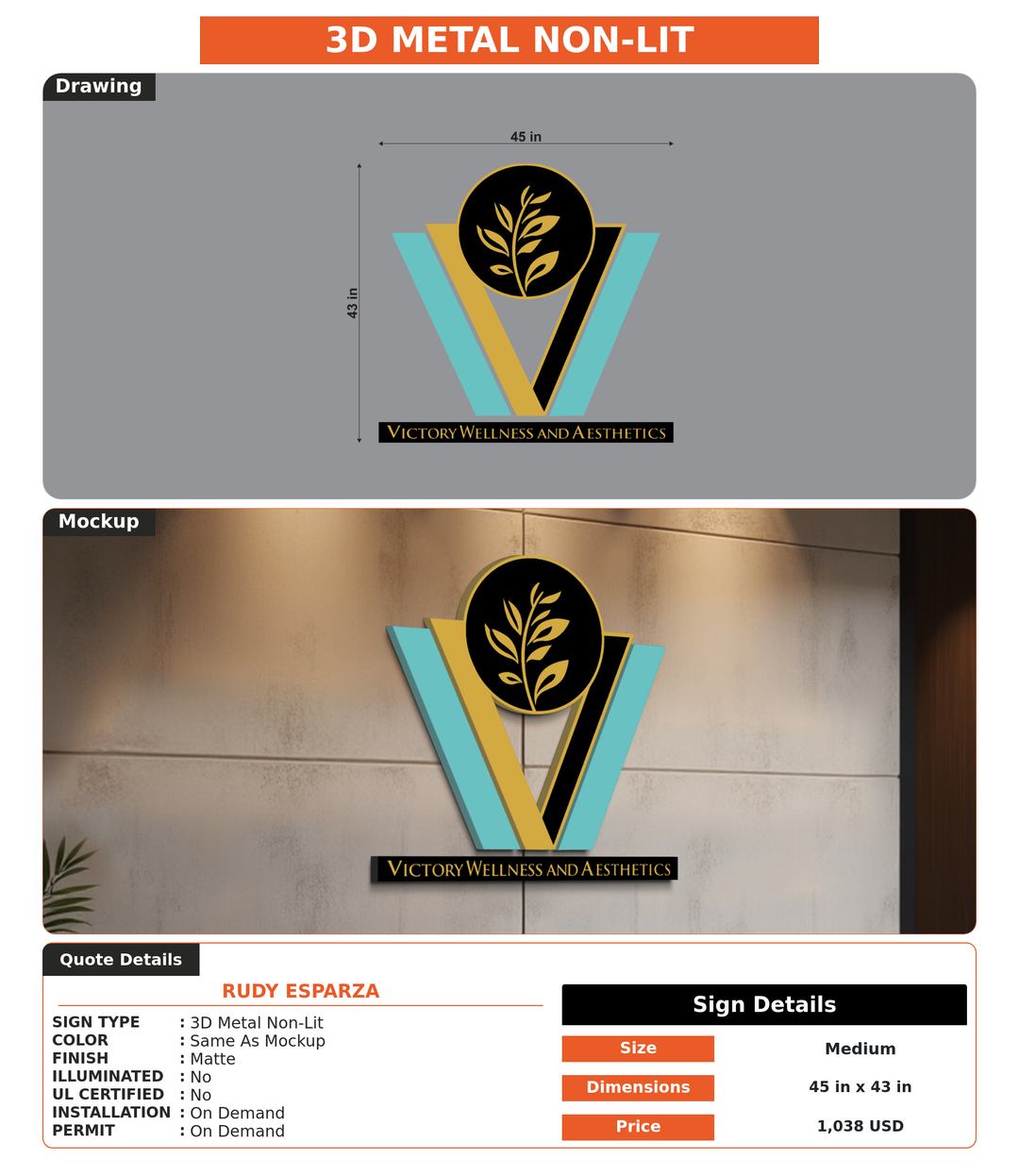 CUSTOM MOCKUP SIGN FOR Rudy Esparza