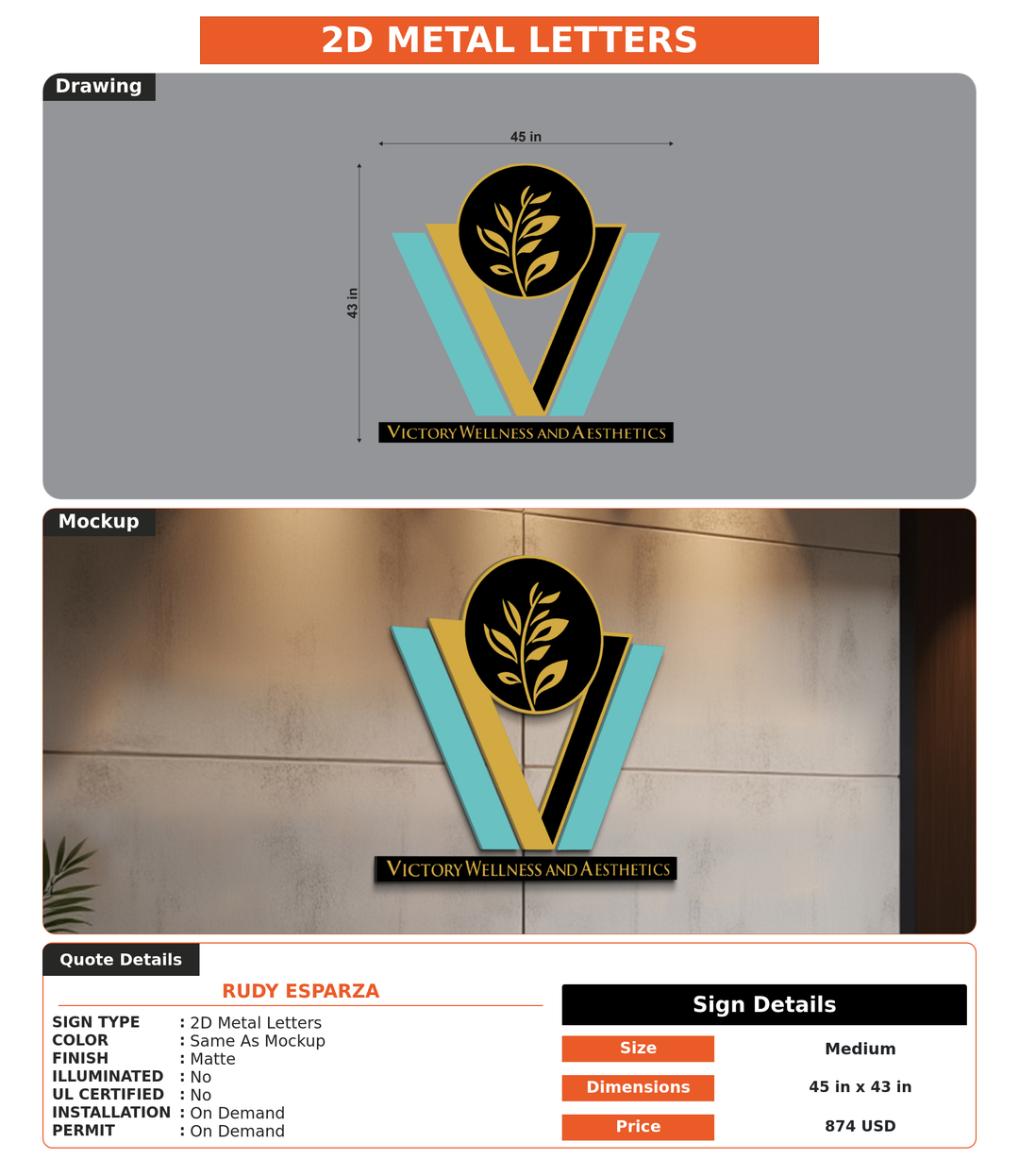CUSTOM MOCKUP SIGN FOR Rudy Esparza