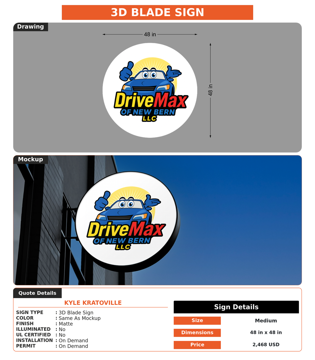 CUSTOM MOCKUP SIGN FOR Kyle Kratoville