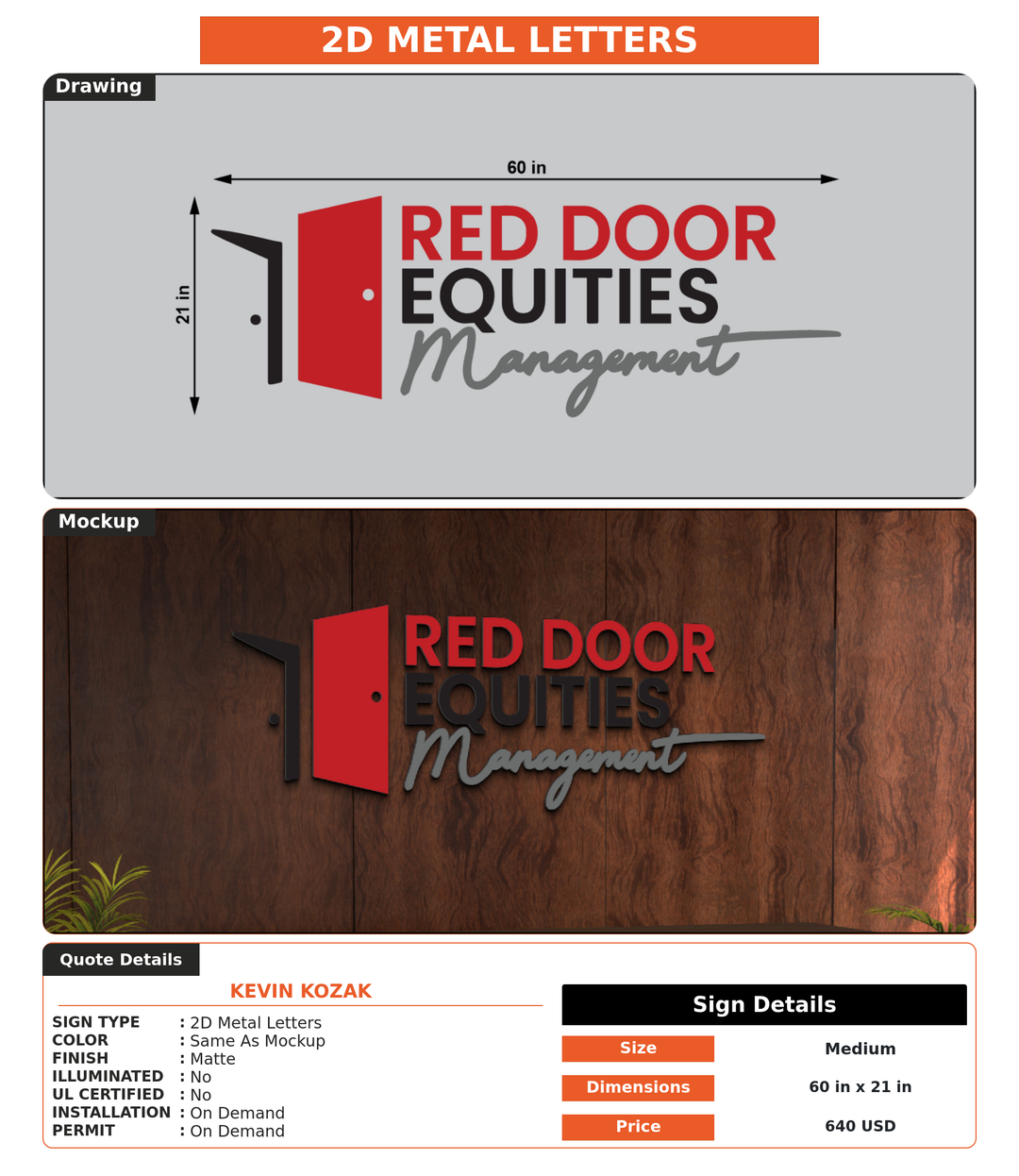 CUSTOM MOCKUP SIGN FOR Kevin Kozak