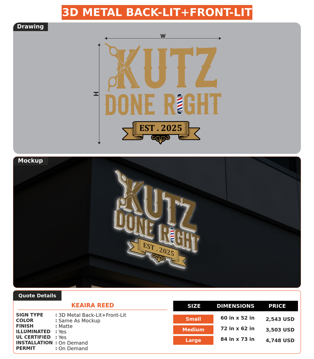 CUSTOM MOCKUP SIGN FOR Keaira Reed