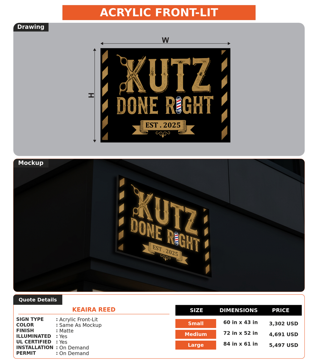 CUSTOM MOCKUP SIGN FOR Keaira Reed