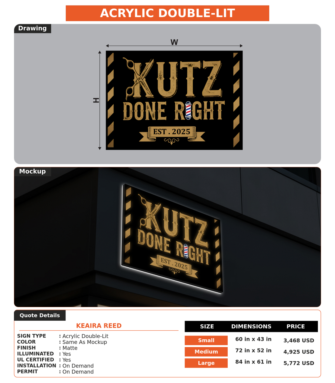 CUSTOM MOCKUP SIGN FOR Keaira Reed