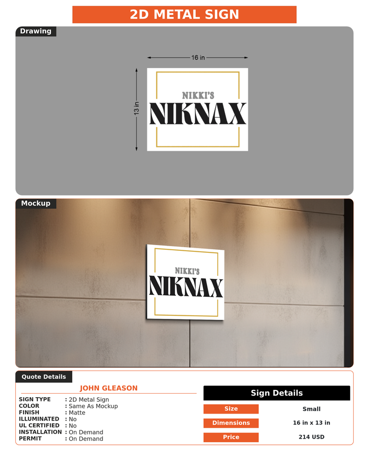 CUSTOM MOCKUP SIGN FOR John Gleason