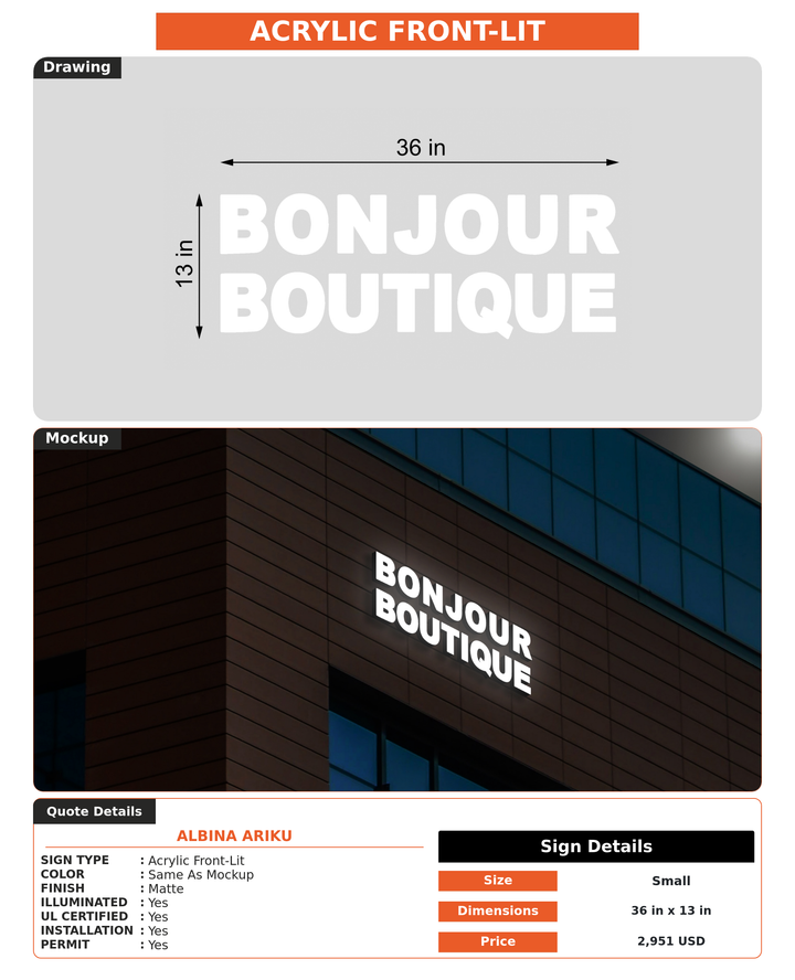 CUSTOM MOCKUP SIGN FOR Albina Ariku