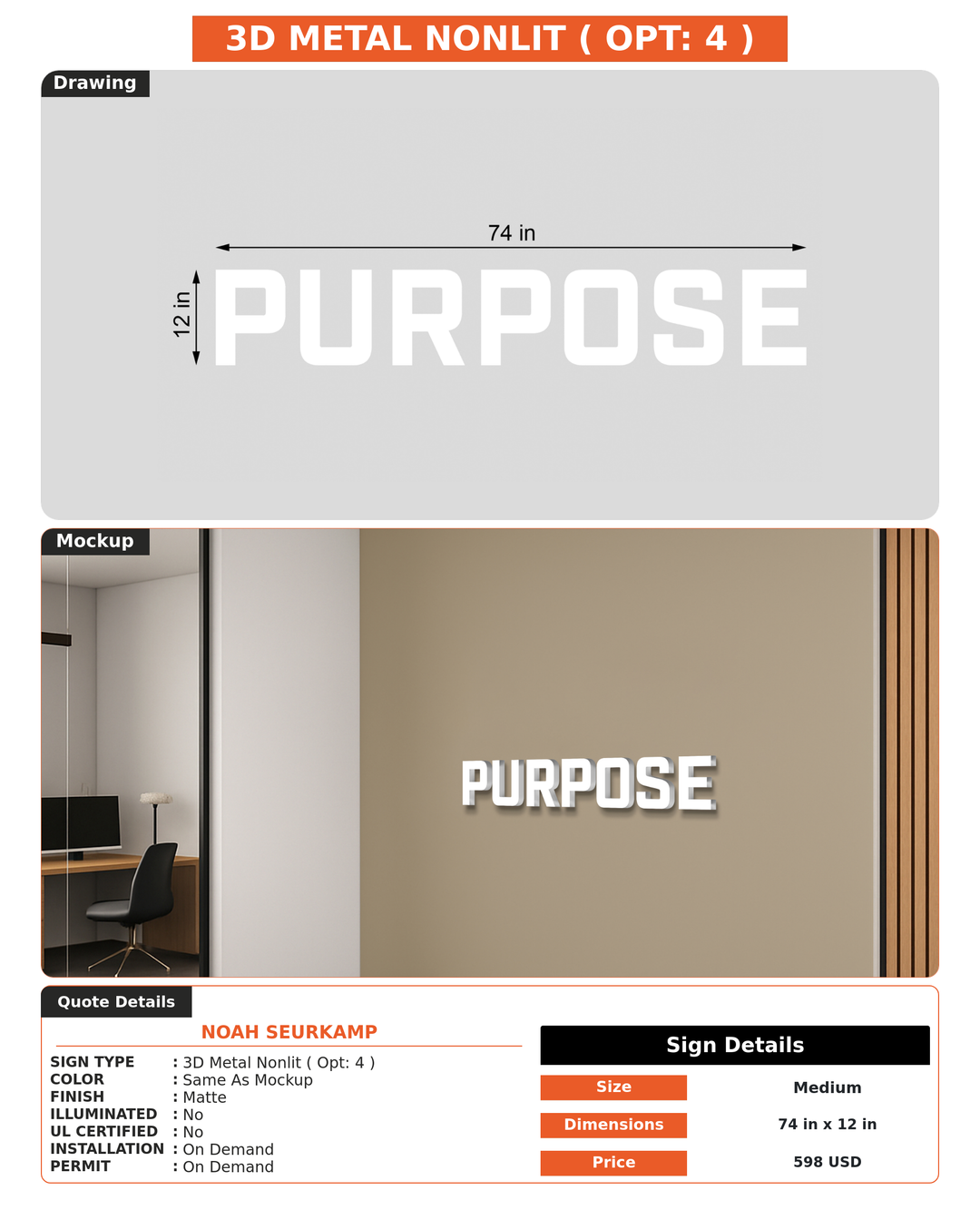 CUSTOM MOCKUP SIGN FOR Noah Seurkamp