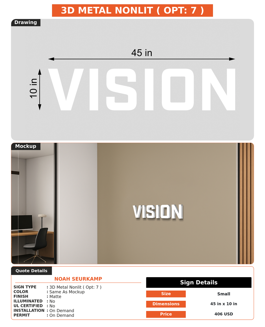 CUSTOM MOCKUP SIGN FOR Noah Seurkamp