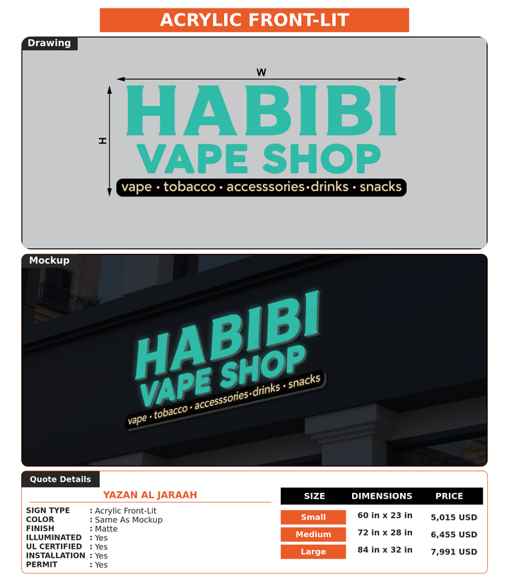 CUSTOM MOCKUP SIGN FOR Yazan Al Jaraah