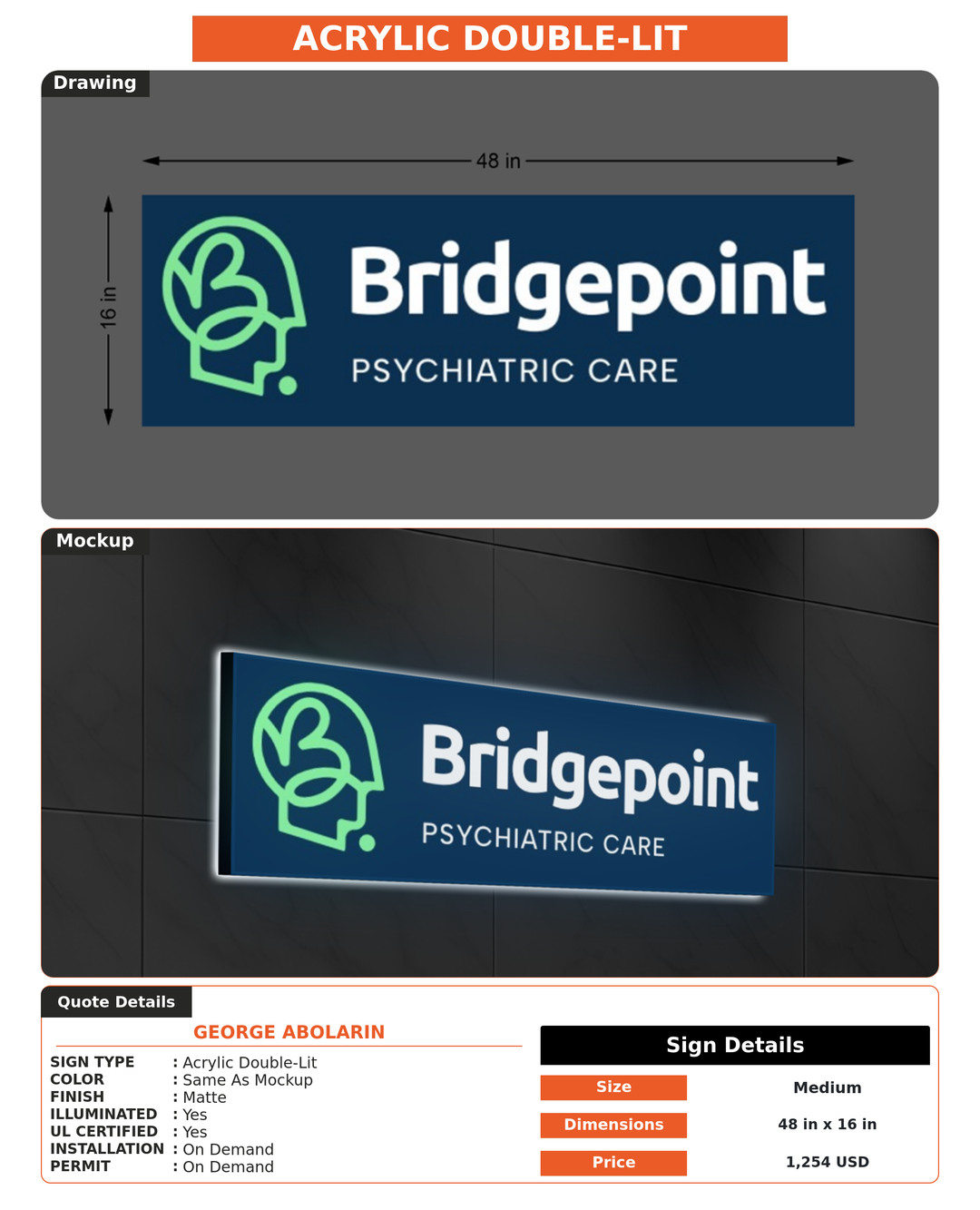 CUSTOM MOCKUP SIGN FOR George Abolarin
