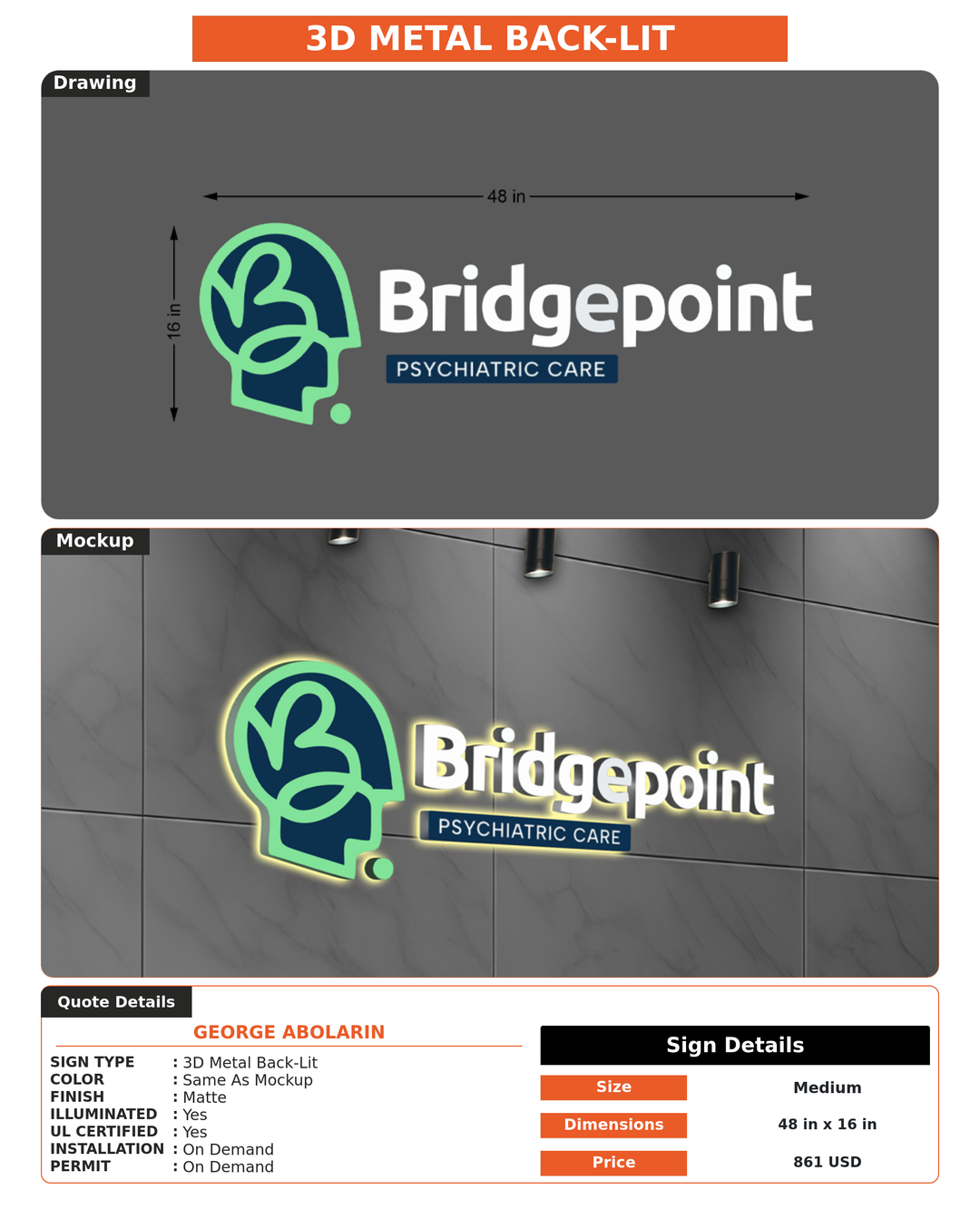 CUSTOM MOCKUP SIGN FOR George Abolarin