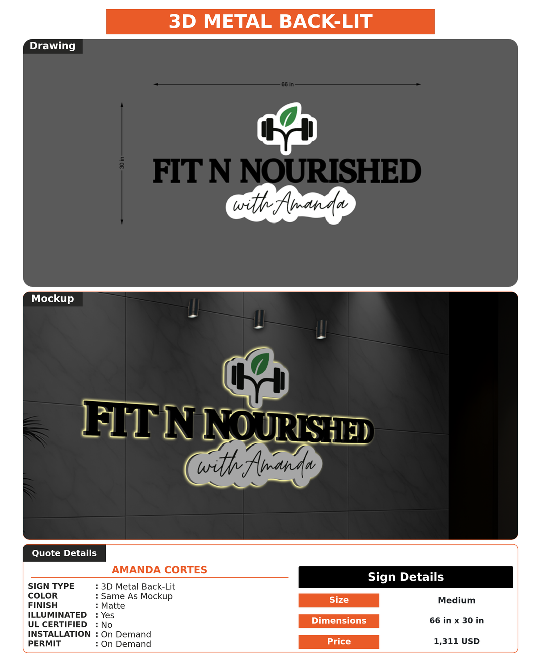 CUSTOM MOCKUP SIGN FOR Amanda Cortes