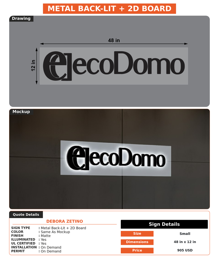CUSTOM MOCKUP SIGN FOR Debora Zetino