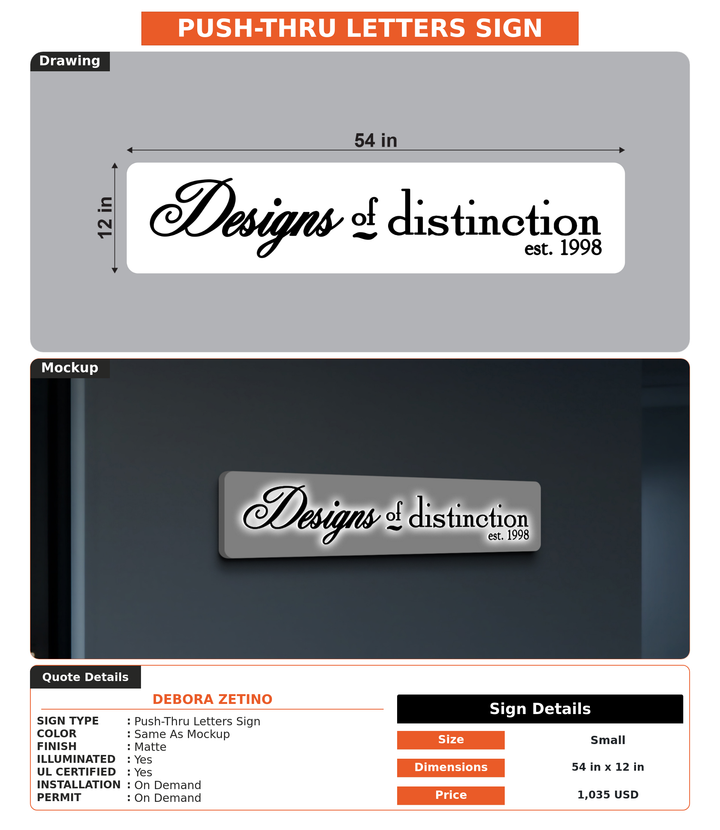 CUSTOM MOCKUP SIGN FOR Debora Zetino