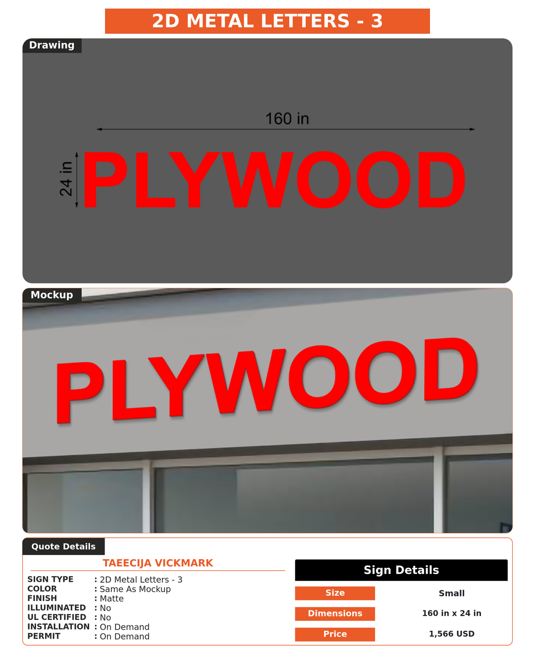 CUSTOM MOCKUP SIGN FOR Taeecija vickmark