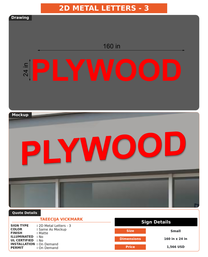 CUSTOM MOCKUP SIGN FOR Taeecija vickmark