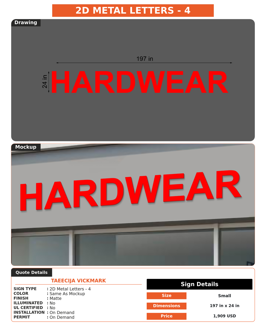 CUSTOM MOCKUP SIGN FOR Taeecija vickmark