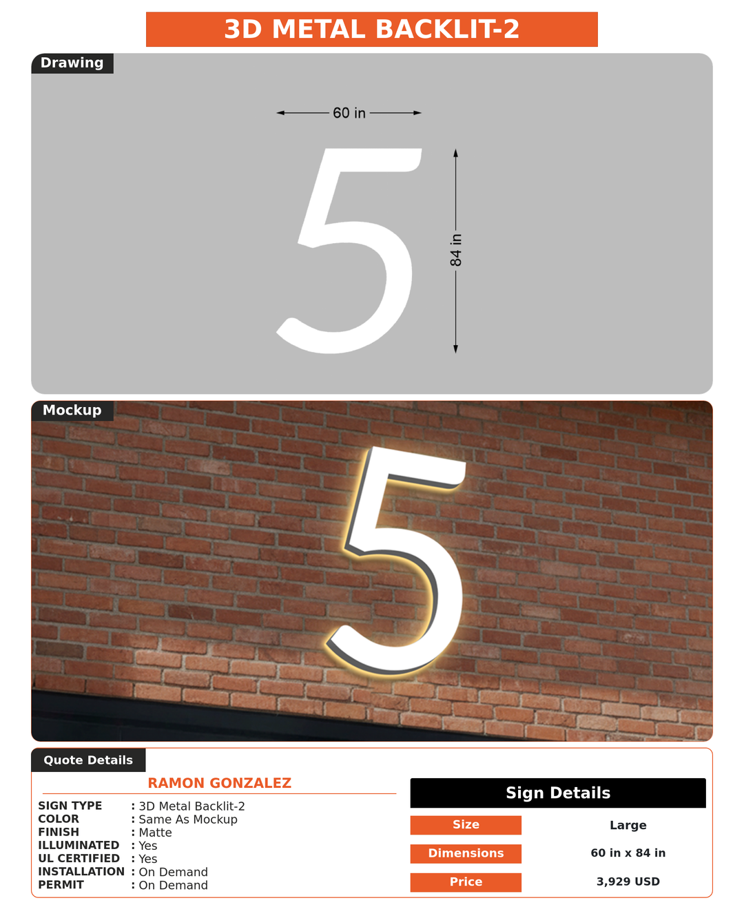 CUSTOM MOCKUP SIGN FOR Ramon Gonzalez