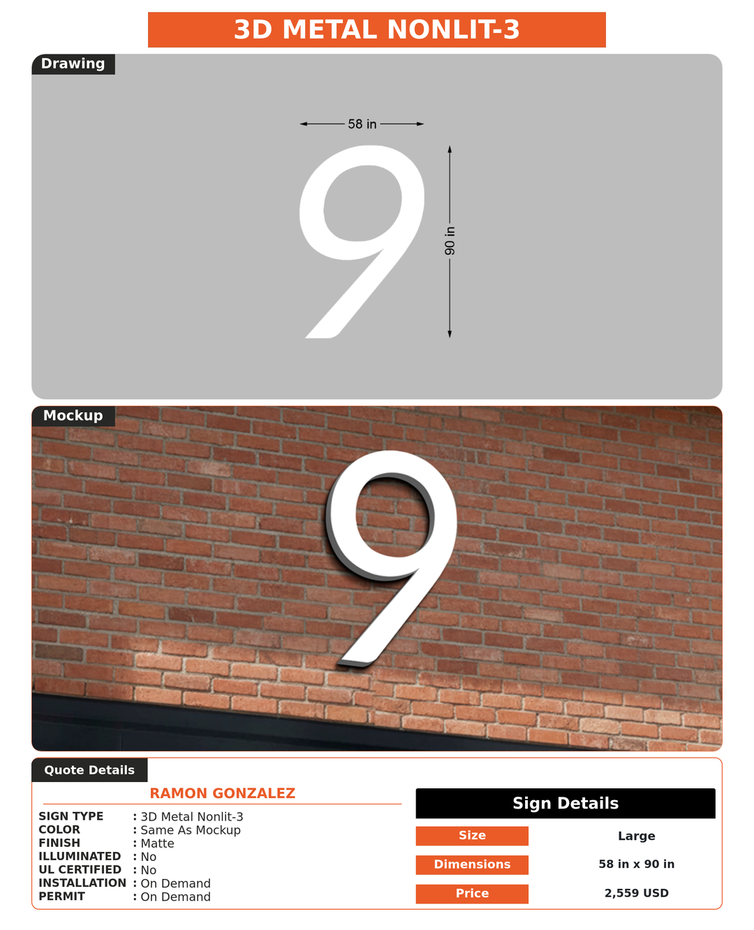 CUSTOM MOCKUP SIGN FOR Ramon Gonzalez