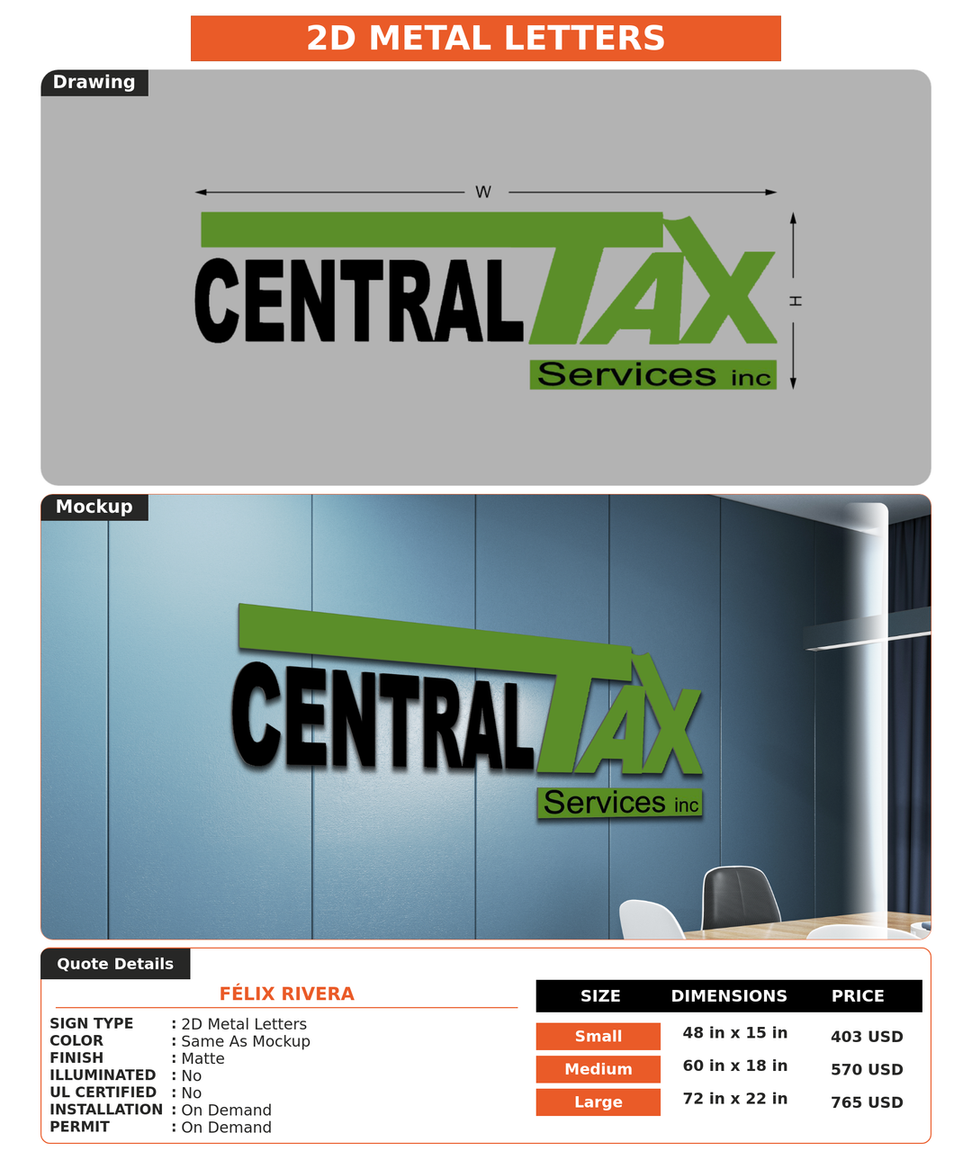CUSTOM MOCKUP SIGN FOR Félix Rivera