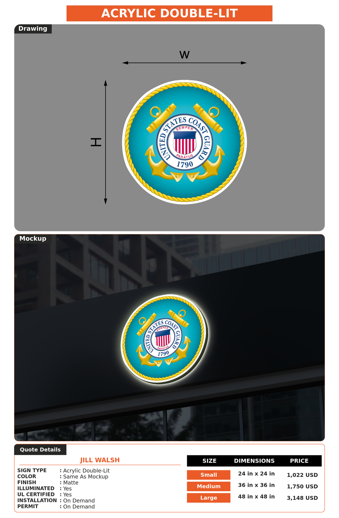 CUSTOM MOCKUP SIGN FOR Jill Walsh