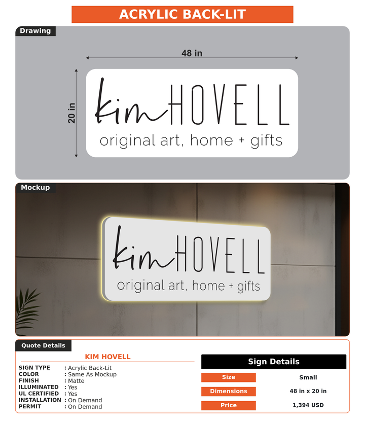 CUSTOM MOCKUP SIGN FOR Kim Hovell
