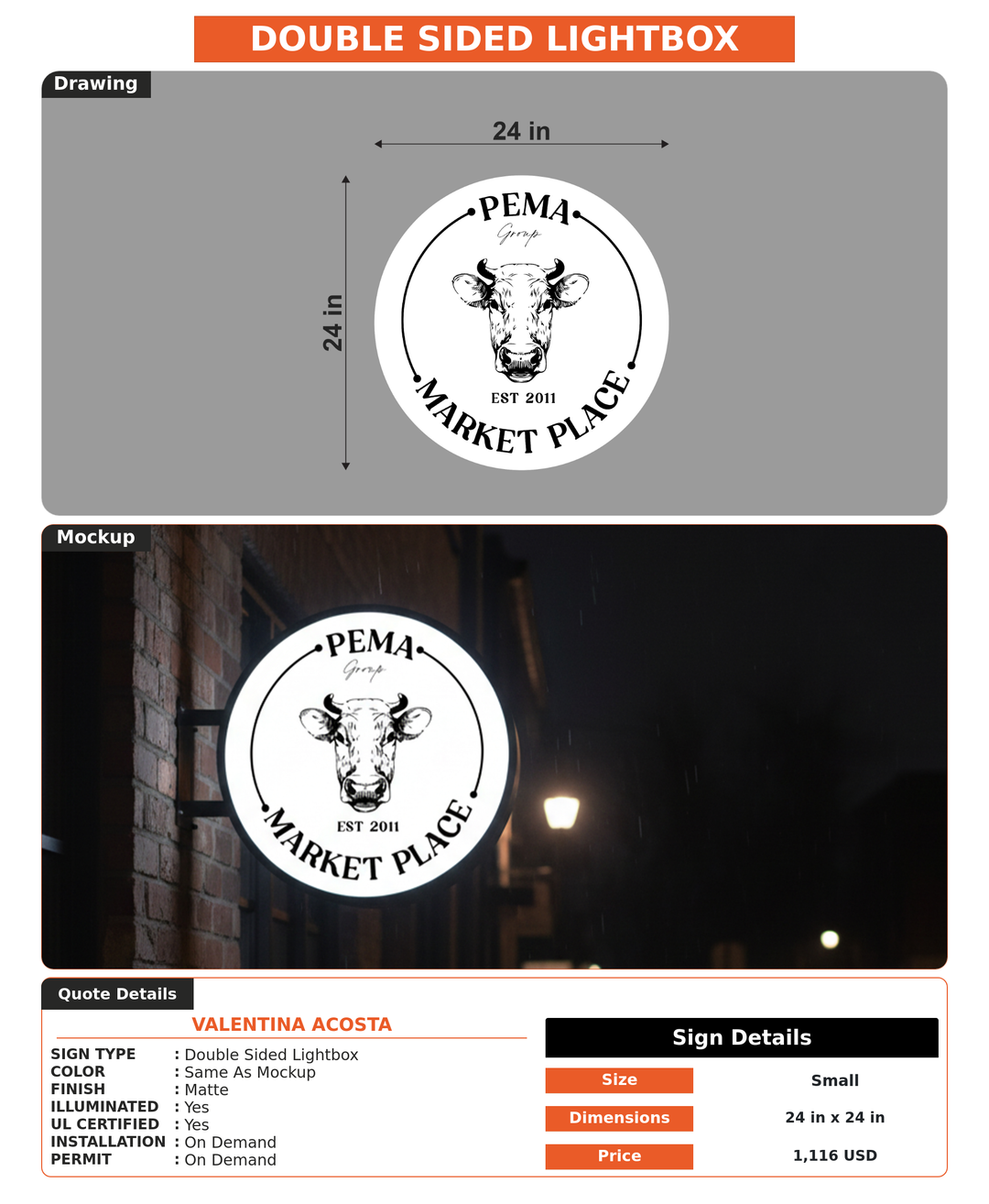 CUSTOM MOCKUP SIGN FOR Valentina Acosta