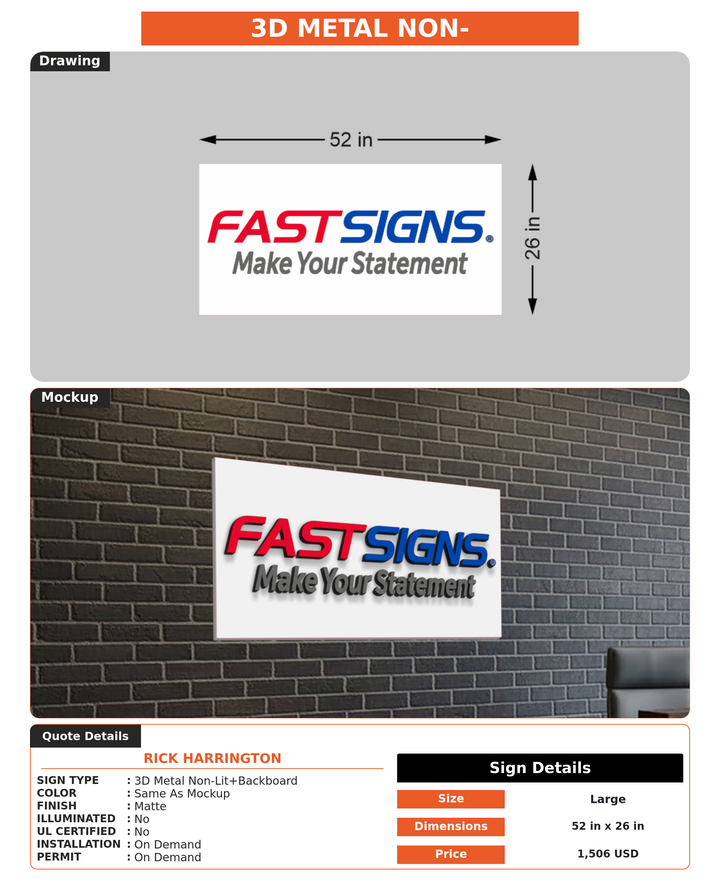 CUSTOM MOCKUP SIGN FOR Rick Harrington