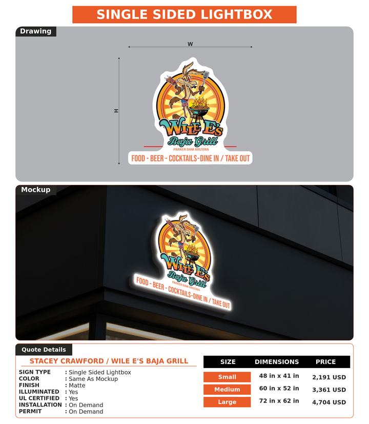 CUSTOM MOCKUP SIGN FOR Stacey Crawford / Wile E&
