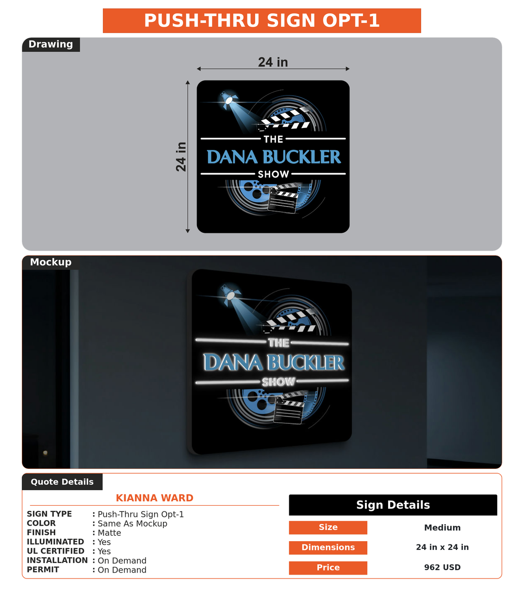 CUSTOM MOCKUP SIGN FOR Kianna Ward