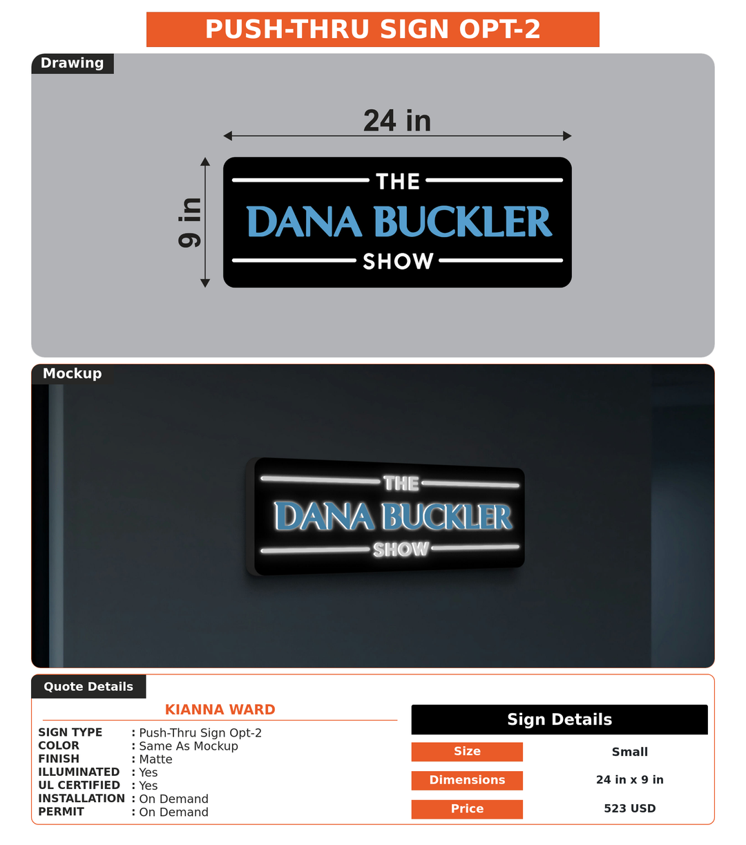 CUSTOM MOCKUP SIGN FOR Kianna Ward