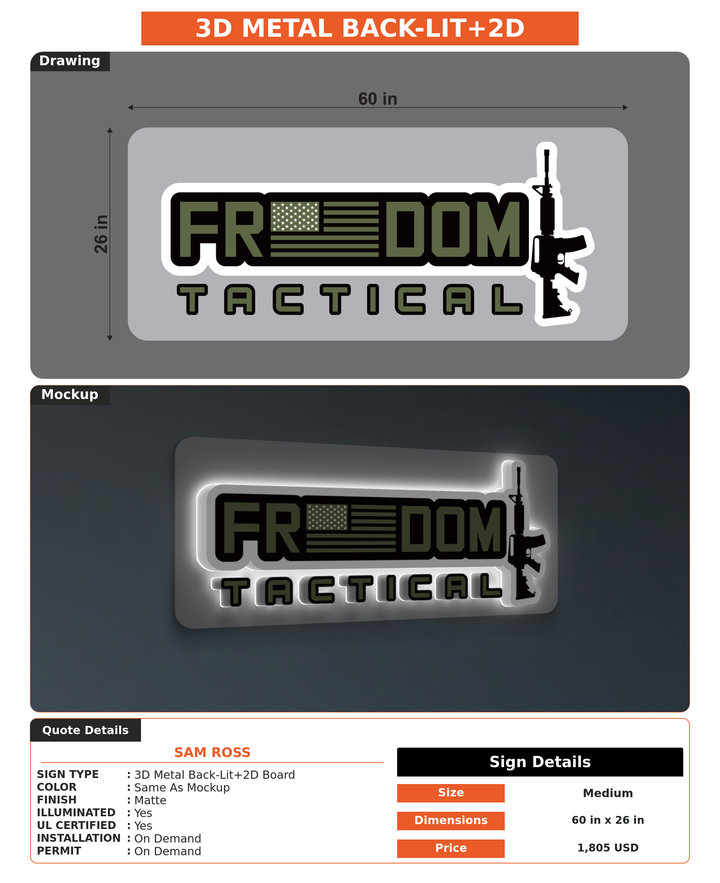 CUSTOM MOCKUP SIGN FOR Sam Ross