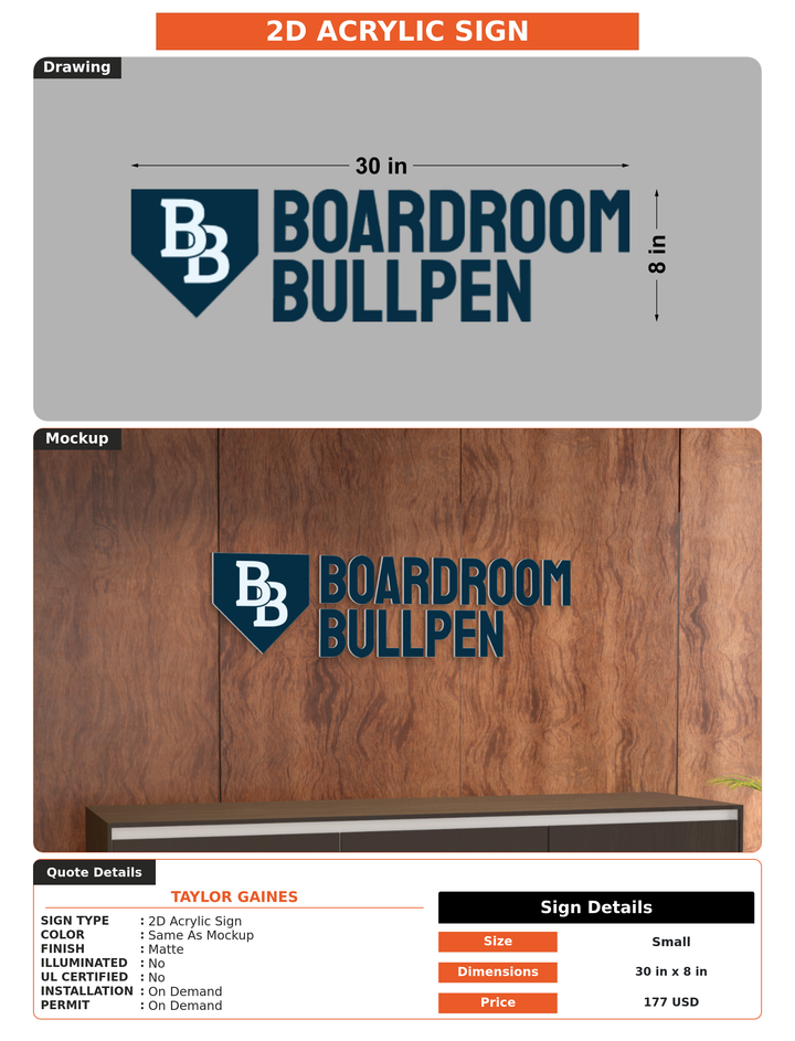 CUSTOM MOCKUP SIGN FOR Taylor Gaines