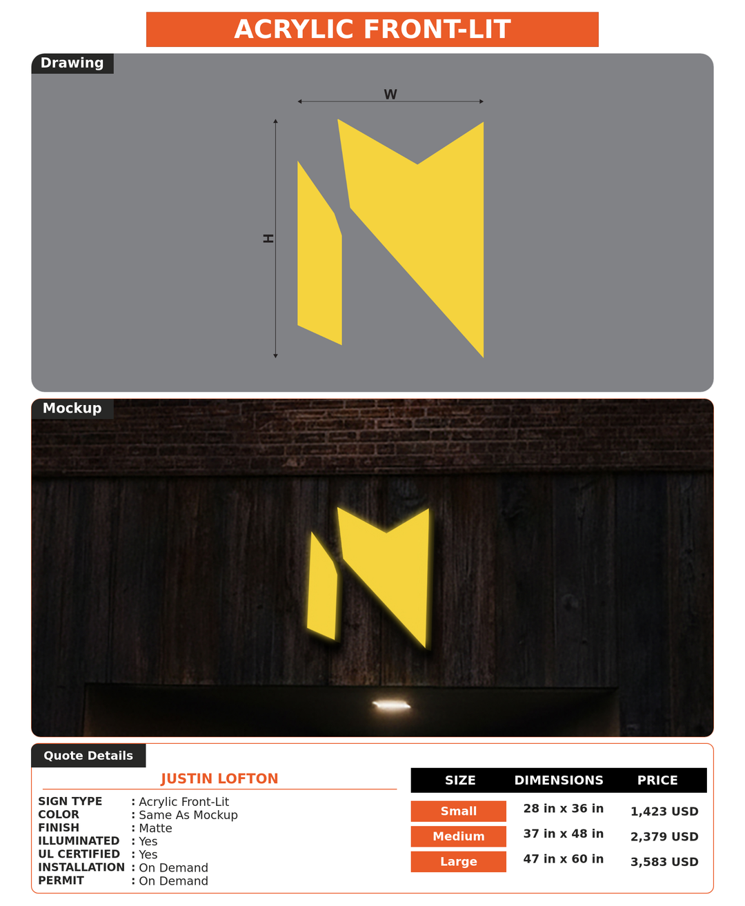 CUSTOM MOCKUP SIGN FOR Justin Lofton